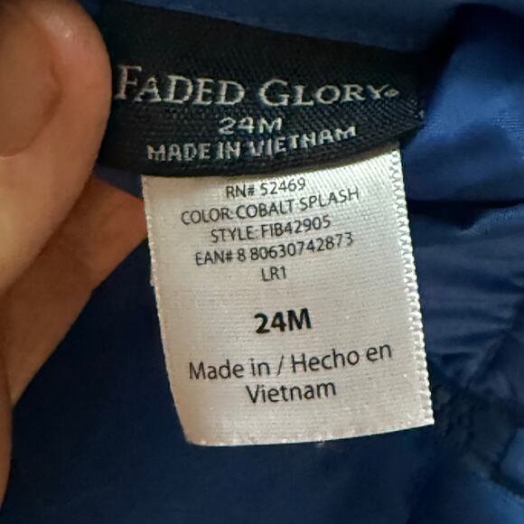 Faded Glory 24 Mo. Infant Boy's Cobalt Blue/Gray Camo Reversible Puffer Vest - Picture 5 of 5